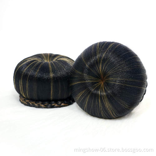 synthetic hair bun braided chignon hair pieces bun maker